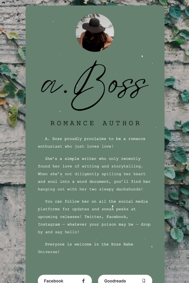 website for small town romance author A. Boss